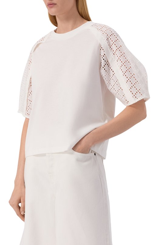 Хлопковый топ 3.1 Phillip Lim S251-10314PJB Кремовый  S251-10314PJB Фото 3