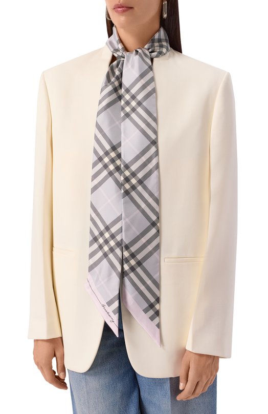 Шелковый шарф-твилли Burberry 8110365 Серый  8110365 Фото 2