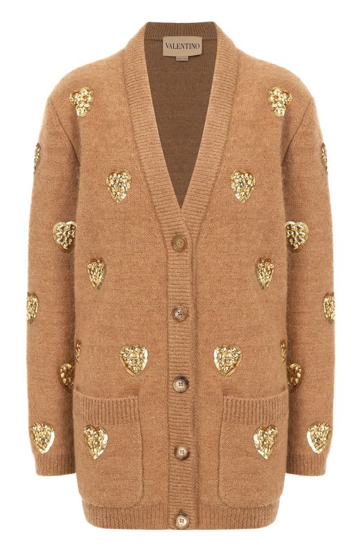 Шерстяной кардиган Valentino 7B3KA12K/9FS Бежевый 7B3KA12K/9FS