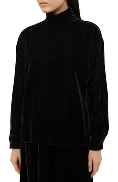 Женская бархатная блузка RALPH LAUREN коричневого цвета, арт. 290825294 | Фото 3 (Рукава: Длинные; Длина (для топов): Стандартные; Женское Кросс-КТ: Блуза-одежда; Принт: Без принта; Материал внешний: Вискоза; Стили: Гламурный, Кэжуэл; Материал сплава: Проставлено; Драгоценные камни: Проставлено)