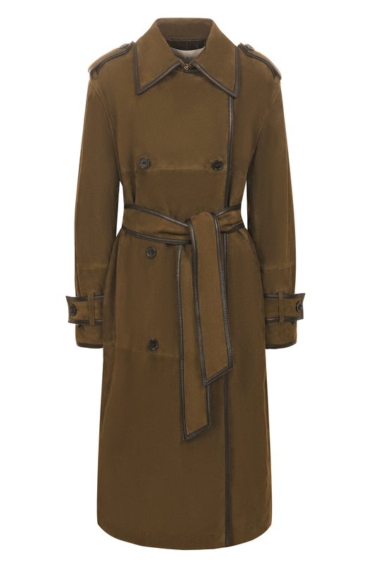 Замшевый тренч Nina Ricci 25AUMA015/G00022 Хаки 25AUMA015/G00022