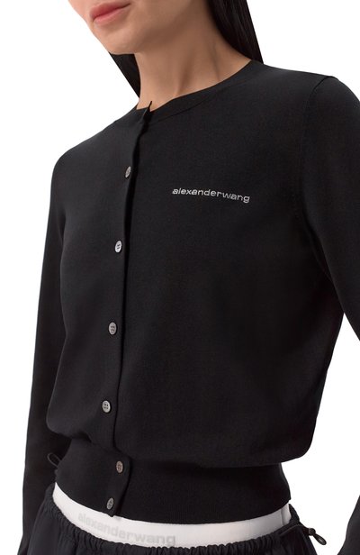 Кардиган ALEXANDER WANG черного цвета по цене 65900 руб., арт. 1KC3263085, фото 5 Кардиган ALEXANDER WANG, арт. 1KC3263085, фото 5