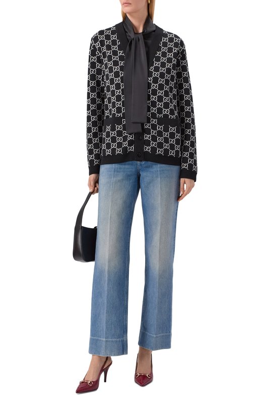 Шерстяной кардиган Gucci 798157/XKEJP Чёрный  798157/XKEJP Фото 2