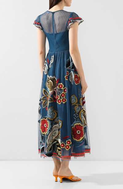 Платье-миди REDVALENTINO темно-синего цвета по цене 135000 руб., арт. TR0VA11W/51T, фото 4 Платье-миди REDVALENTINO, арт. TR0VA11W/51T, фото 4