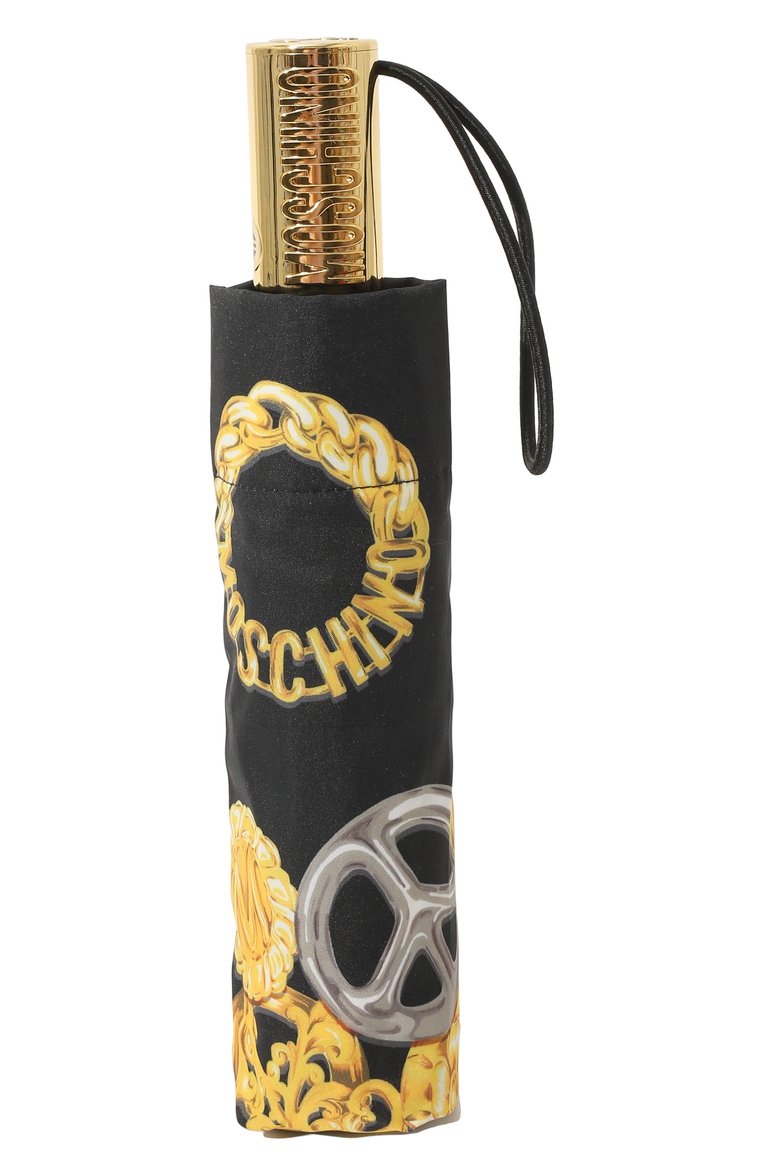 Женский складной зонт MOSCHINO черного цвета, арт. 8843-0PENCL0SE | Фото 6 (Материал: Металл, Синтетический материал, Текстиль; Нос: Не проставлено)