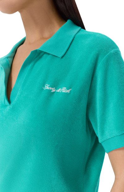 Хлопковое поло SPORTY AND RICH зеленого цвета по цене 23600 руб., арт. T0001712326GR02, фото 5 Хлопковое поло SPORTY AND RICH, арт. T0001712326GR02, фото 5