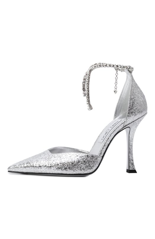 Текстильные туфли Stevie 100 Jimmy Choo STEVIE 100/HTJ Серебряный  STEVIE 100/HTJ Фото 4