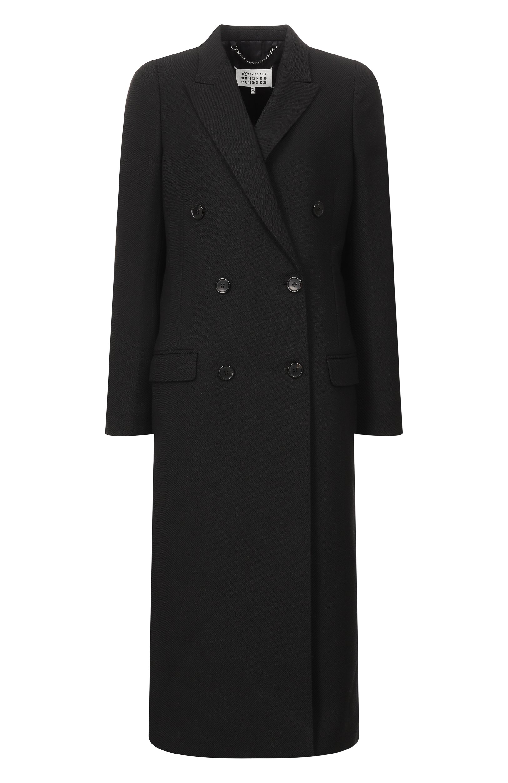 Шерстяное пальто MAISON MARGIELA черного цвета по цене 543500 руб., арт. S51AA0367/M35994, фото 1 Шерстяное пальто MAISON MARGIELA, арт. S51AA0367/M35994, фото 1