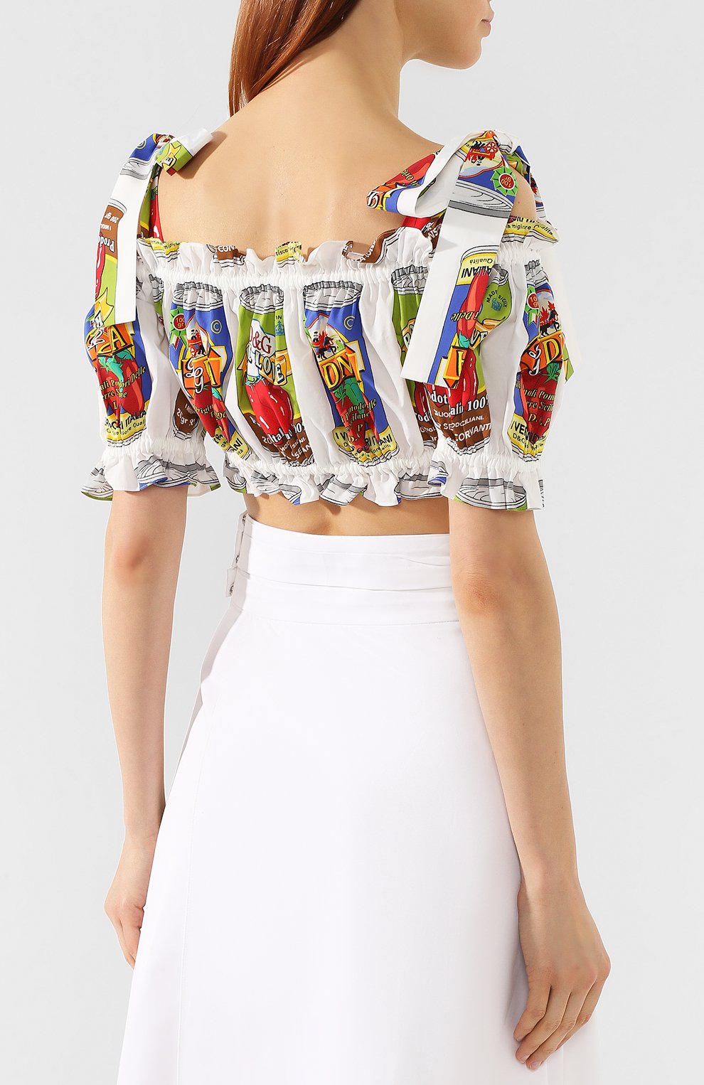 Хлопковый топ DOLCE & GABBANA разноцветного цвета по цене 69950 руб., арт. F72G3T/HS5EF, фото 4 Хлопковый топ DOLCE & GABBANA, арт. F72G3T/HS5EF, фото 4