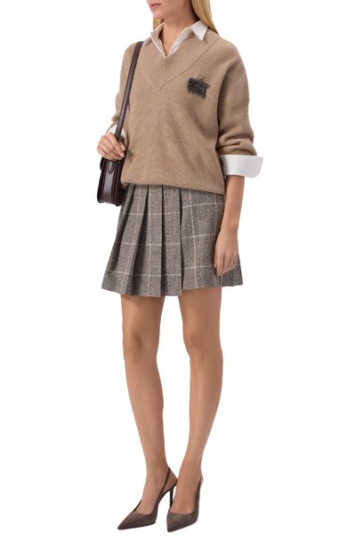 Плиссированная юбка BRUNELLO CUCINELLI бежевого цвета по цене 277000 руб., арт. MV403G3936, фото 2 Плиссированная юбка BRUNELLO CUCINELLI, арт. MV403G3936, фото 2