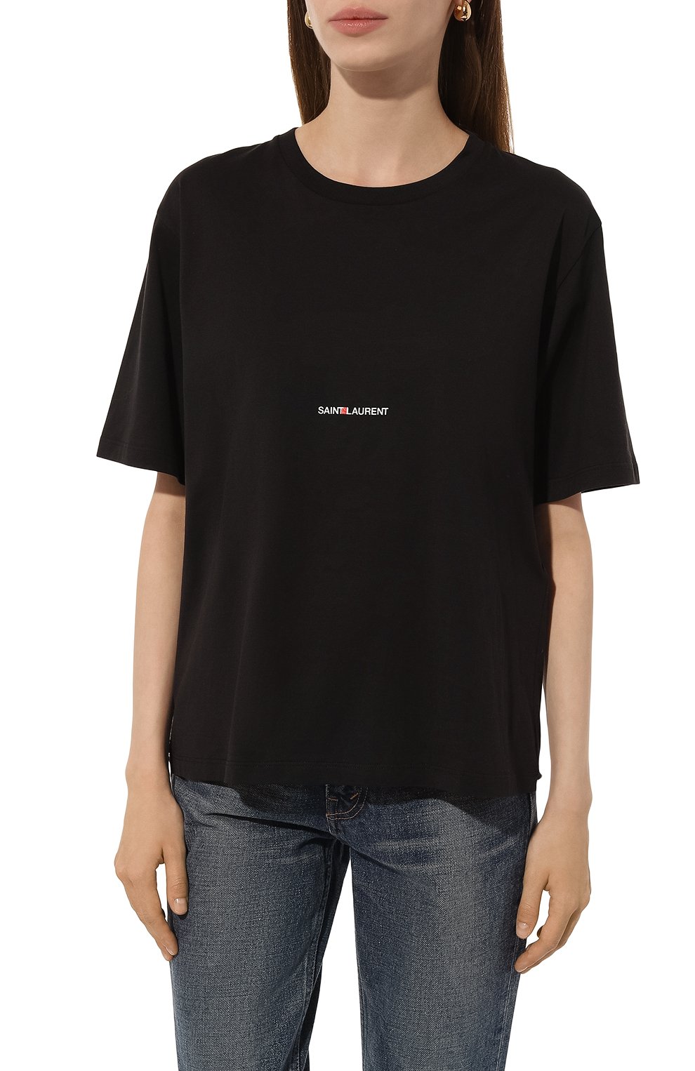 Хлопковая футболка SAINT LAURENT, арт. 460876/YB2DQ, фото 3