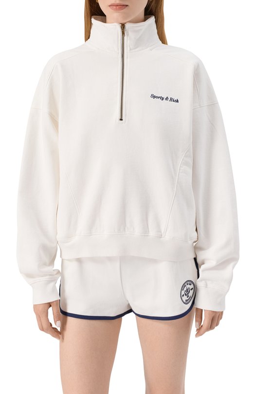 Хлопковый свитшот Sporty and Rich ST08760666WH01 Белый  ST08760666WH01 Фото 3