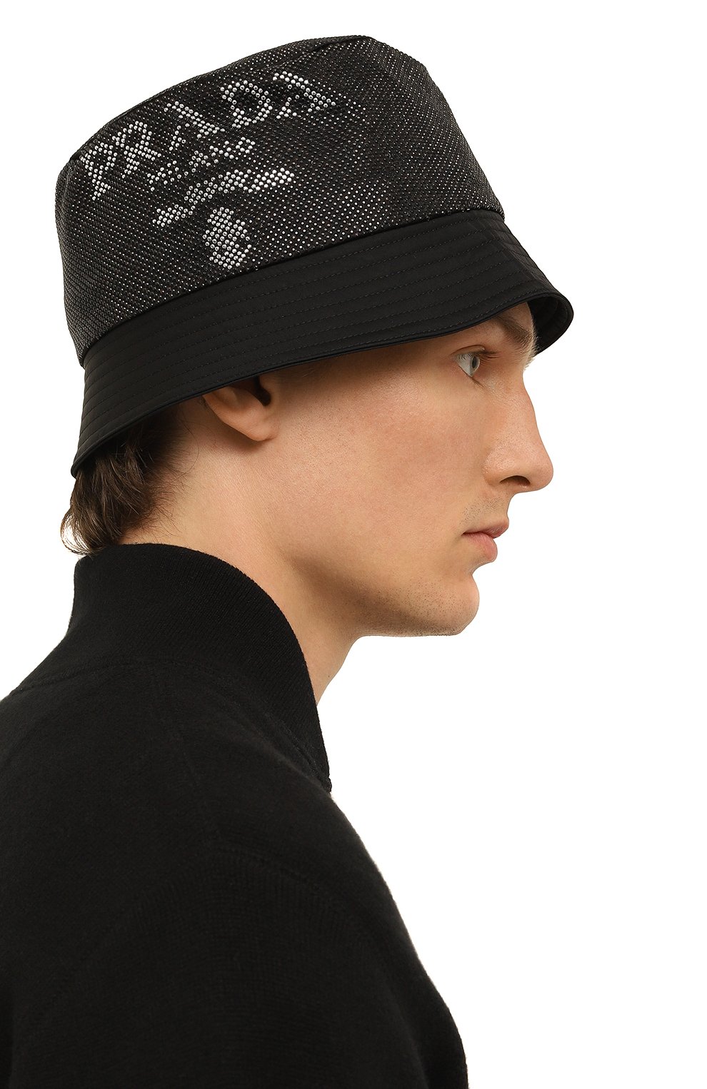 Панама с отделкой стразами PRADA черного цвета по цене 88000 руб., арт. 2HC137-2D0S-F0002, фото 2 Панама с отделкой стразами PRADA, арт. 2HC137-2D0S-F0002, фото 2