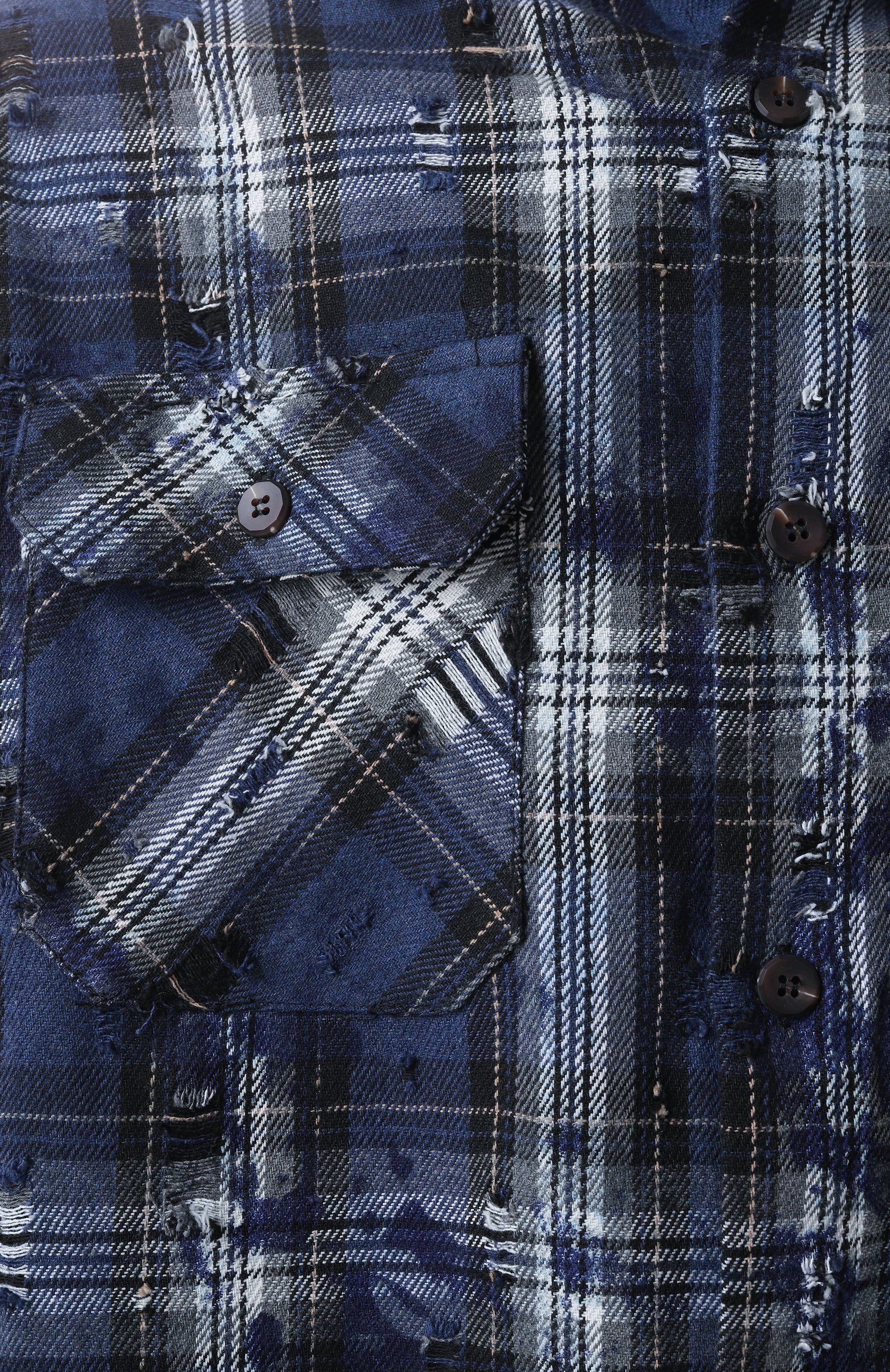 Хлопковая рубашка destroyed WHO_AM, арт. MCS1-WIM1-BLU, фото 6