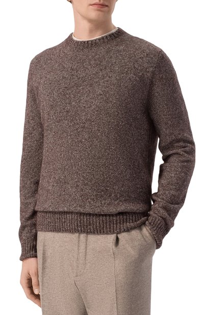 Свитер из шерсти и хлопка CORNELIANI коричневого цвета по цене 42850 руб., арт. 28M568/2A25133, фото 3 Свитер из шерсти и хлопка CORNELIANI, арт. 28M568/2A25133, фото 3