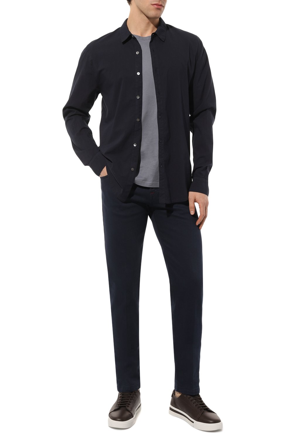 Хлопковая рубашка JAMES PERSE темно-синего цвета по цене 30850 руб., арт. MLC3408/DEE, фото 2 Хлопковая рубашка JAMES PERSE, арт. MLC3408/DEE, фото 2