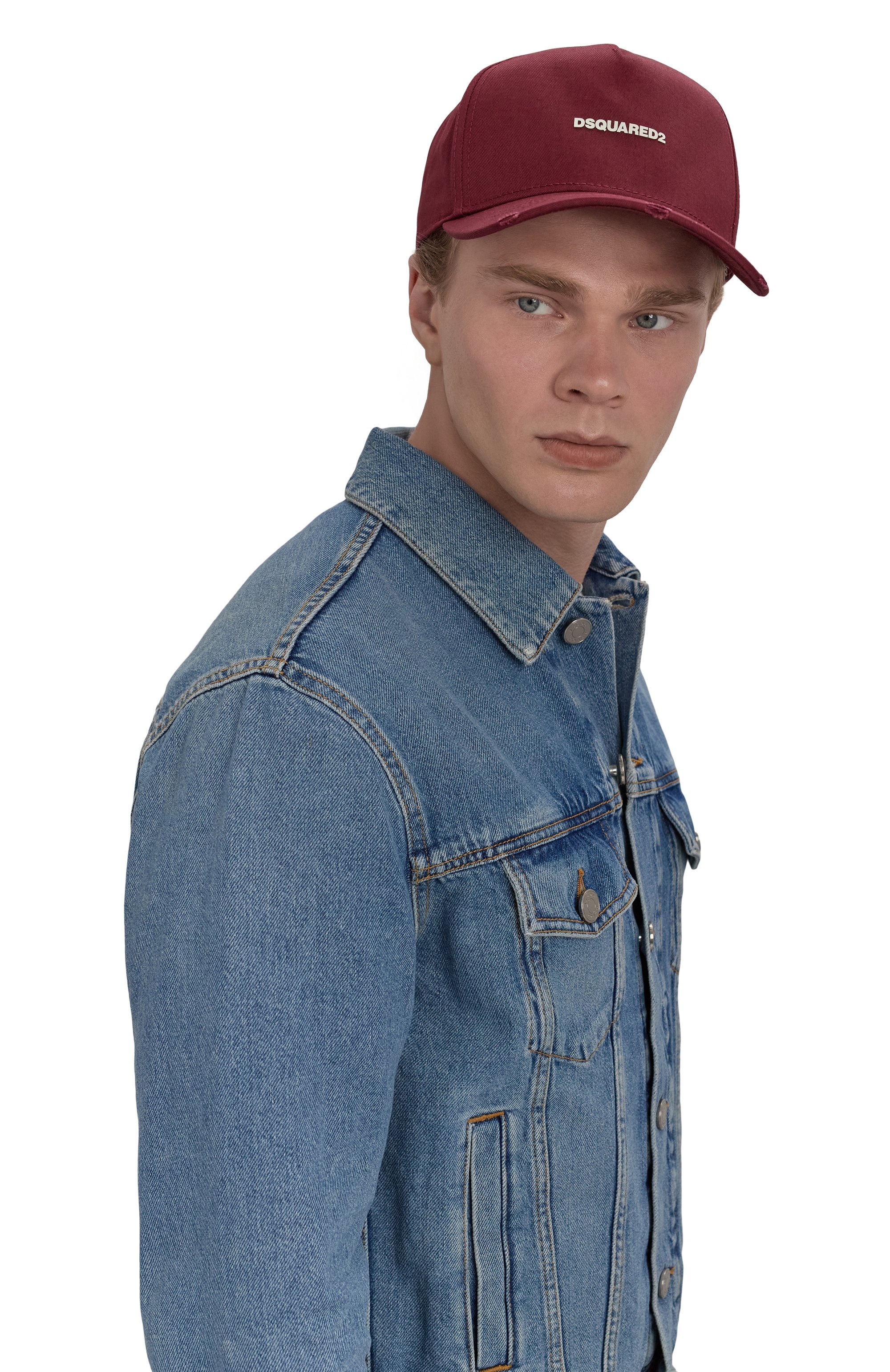 Хлопковая бейсболка DSQUARED2 бордового цвета по цене 19900 руб., арт. BCM0603/05C00001, фото 2 Хлопковая бейсболка DSQUARED2, арт. BCM0603/05C00001, фото 2