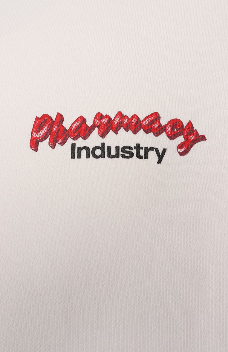 Мужской хлопковое худи PHARMACY INDUSTRY белого цвета, арт. PHABM00227 | Фото 6 (Материал внешний: Хлопок, Синтетический материал; Длина (для топов): Стандартные; Рукава: Длинные; Стили: Гранж; Принт: С принтом; Мужское Кросс-КТ: Худи-одежда)