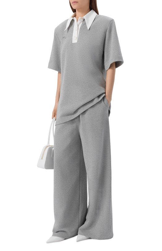 Хлопковое поло ROWEN ROSE RR_J083 Серый  RR_J083 Фото 2