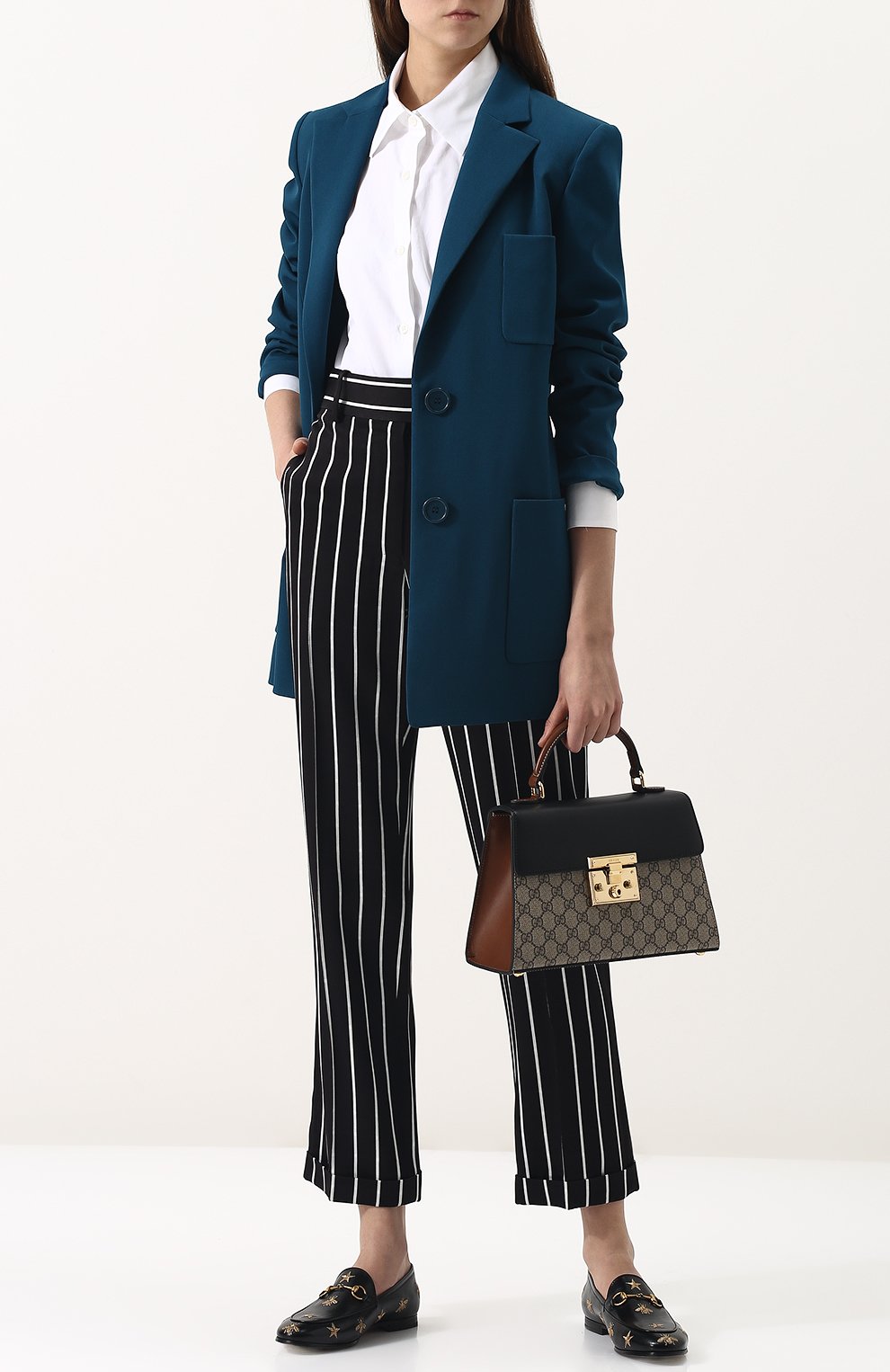 Кожаные лоферы jordaan с вышивкой и пряжкой-трензелем GUCCI, арт. 505281/D3V00, фото 2