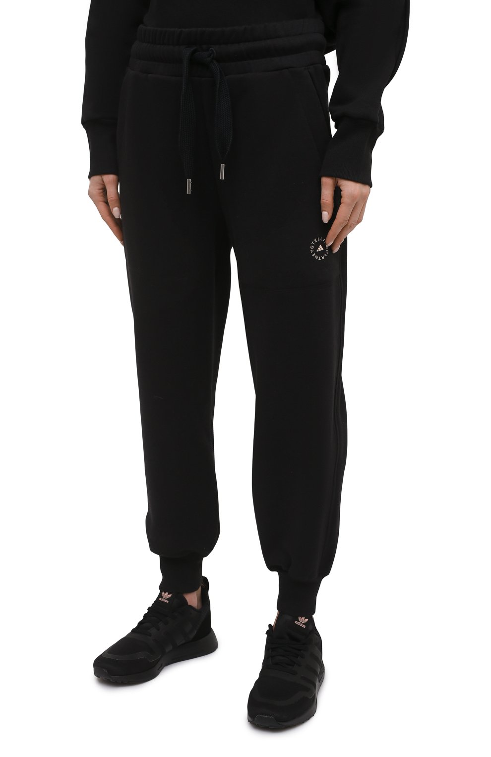 Хлопковые джоггеры ADIDAS BY STELLA MCCARTNEY черного цвета по цене 8415 руб., арт. FU0734, фото 3 Хлопковые джоггеры ADIDAS BY STELLA MCCARTNEY, арт. FU0734, фото 3