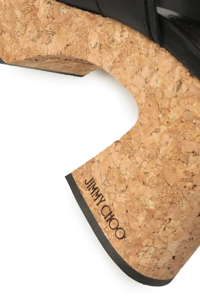 Женские кожаные сабо fayence 95 JIMMY CHOO черного цвета, арт. FAYENCE WEDGE 95 | Фото 7 (Подошва: Платформа; Материал внутренний: Натуральная кожа; Каблук высота: Высокий; Драгоценные камни: Проставлено; Материал сплава: Проставлено; Материал внешний: Натуральная кожа; Каблук тип: Устойчивый)