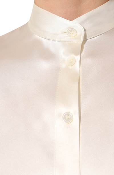 Шелковая рубашка NOBLE&BRULEE кремового цвета по цене 71000 руб., арт. NB10/131222/1, фото 5 Шелковая рубашка NOBLE&BRULEE, арт. NB10/131222/1, фото 5