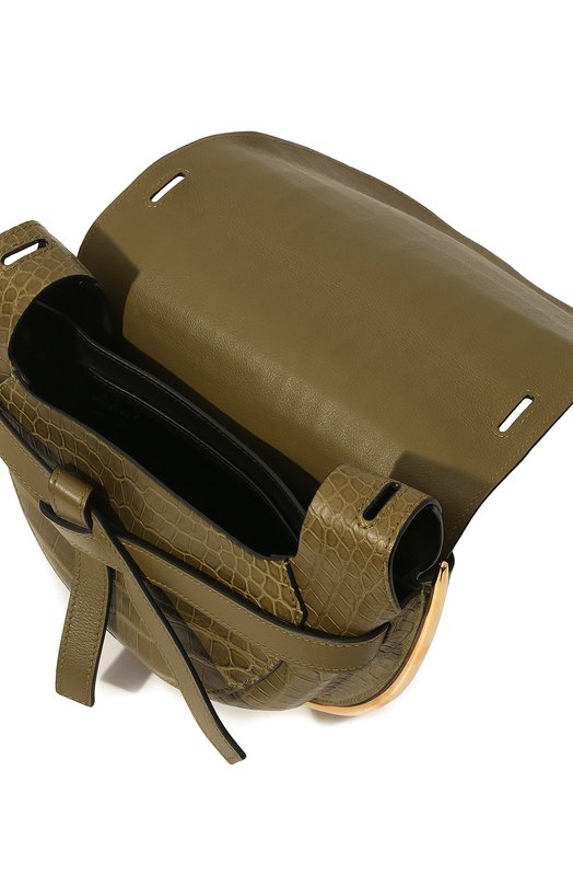 Сумка Gate из кожи крокодила Loewe Хаки, фото 5