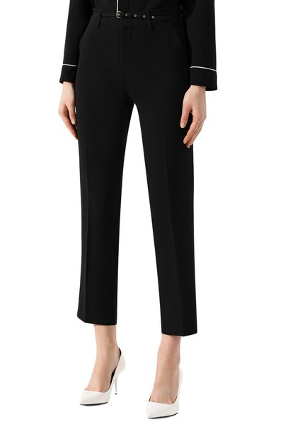 Брюки с поясом REDVALENTINO черного цвета по цене 58650 руб., арт. TR3RBC30/2EU, фото 3 Брюки с поясом REDVALENTINO, арт. TR3RBC30/2EU, фото 3