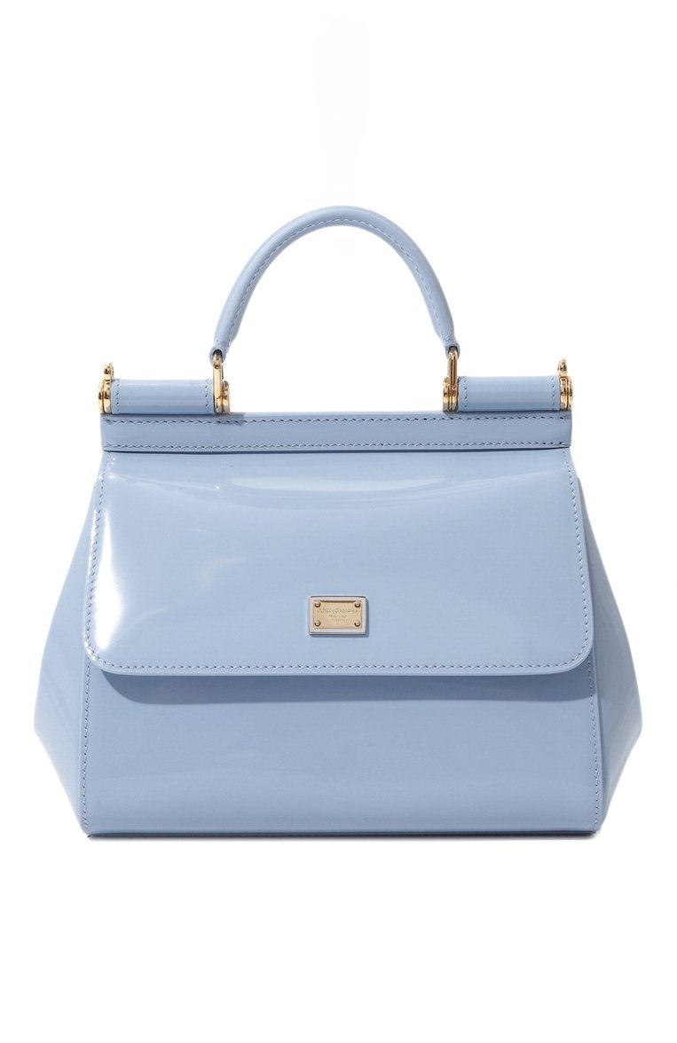 Женская сумка sicily small DOLCE & GABBANA голубого цвета, арт. BB9003_BI9003_BE9003/A1037_1 | Фото 1 (Размер: small; Ремень/цепочка: На ремешке; Материал: Натуральная кожа)