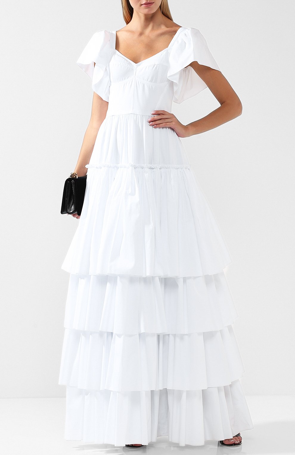 Хлопковое платье-макси с оборками DOLCE & GABBANA, арт. F6A70T/FU5GK, фото 2