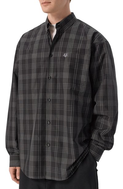 Хлопковая рубашка VETEMENTS темно-серого цвета по цене 109500 руб., арт. MH27SH059BC, фото 3 Хлопковая рубашка VETEMENTS, арт. MH27SH059BC, фото 3