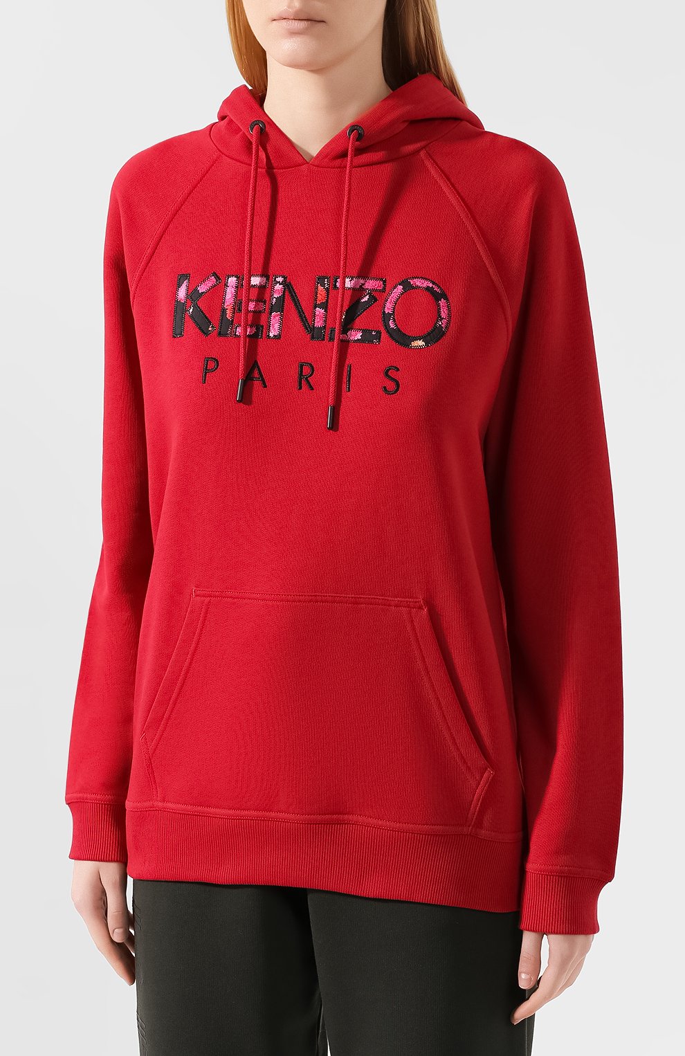 Хлопковое худи KENZO красного цвета по цене 22350 руб., арт. F962SW760962, фото 3 Хлопковое худи KENZO, арт. F962SW760962, фото 3