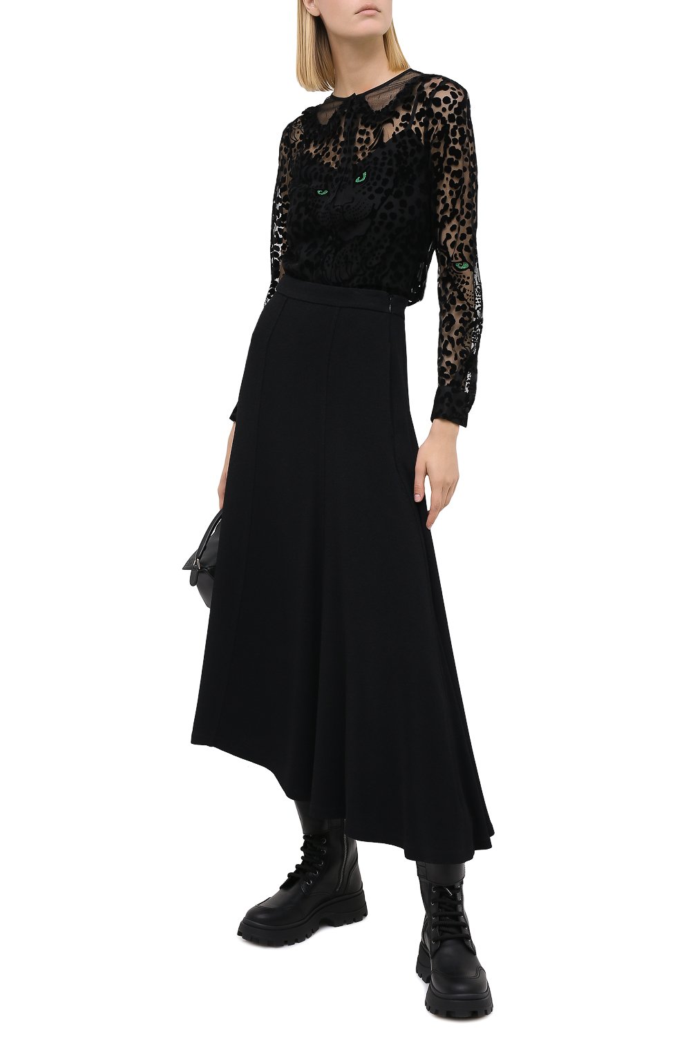 Блузка REDVALENTINO черного цвета по цене 42750 руб., арт. UR3AB01C/5AP, фото 2 Блузка REDVALENTINO, арт. UR3AB01C/5AP, фото 2