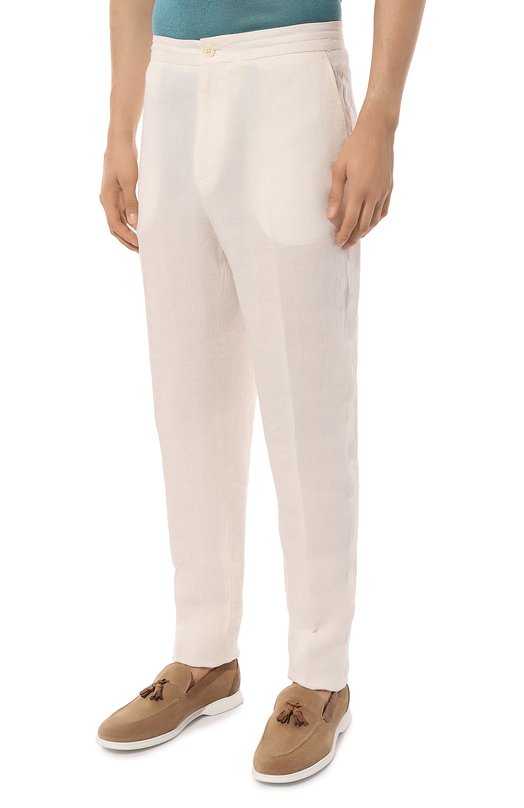 Льняные брюки Zegna UDI32A7/TT11 Кремовый  UDI32A7/TT11 Фото 3
