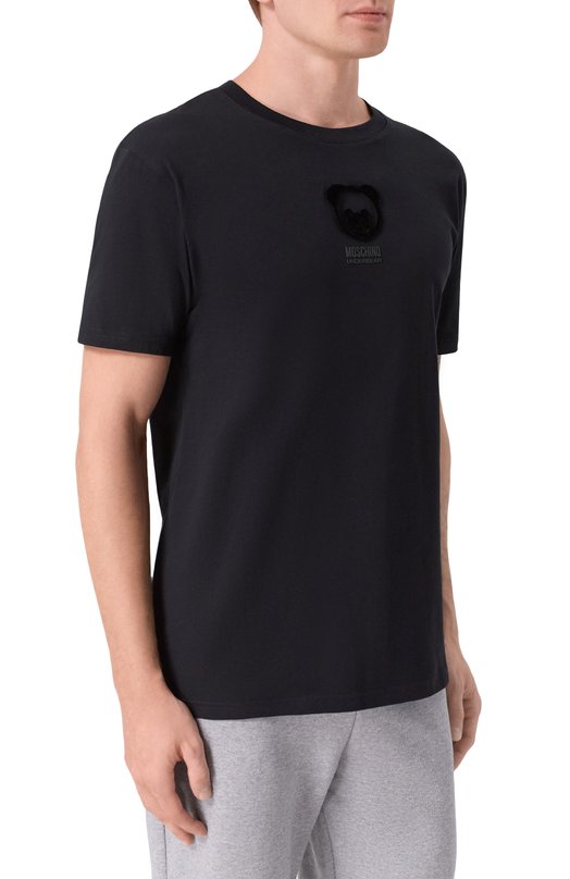 Хлопковая футболка Moschino A0703/4411 Чёрный  A0703/4411 Фото 3