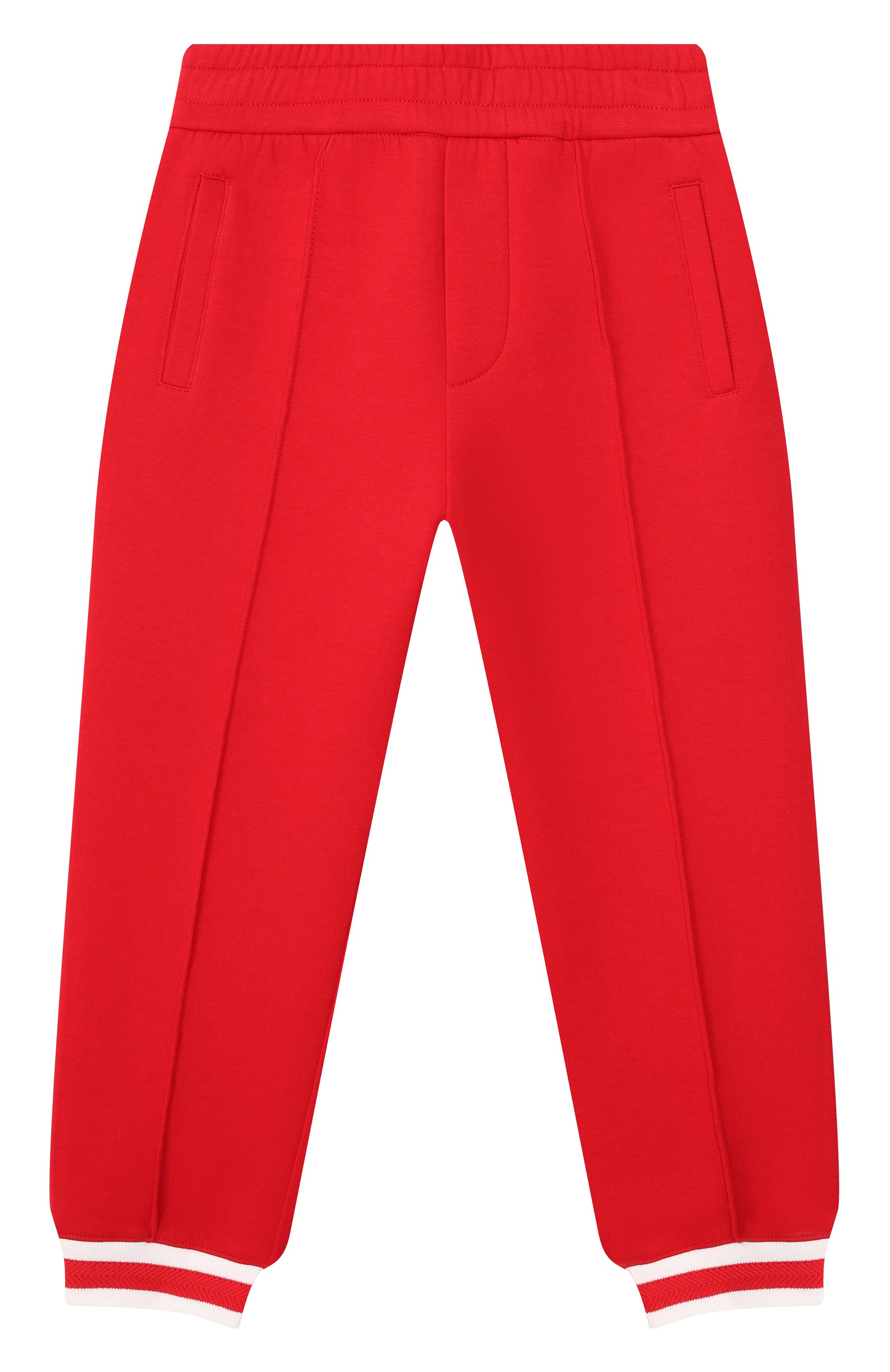 Хлопковые джоггеры EMPORIO ARMANI красного цвета по цене 19950 руб., арт. EB000891/AF10126, фото 1 Хлопковые джоггеры EMPORIO ARMANI, арт. EB000891/AF10126, фото 1