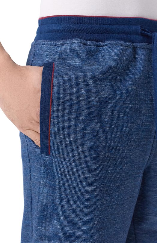 Брюки из шелка и льна Stefano Ricci K919052P3D/T26103_001 Синий  K919052P3D/T26103_001 Фото 5