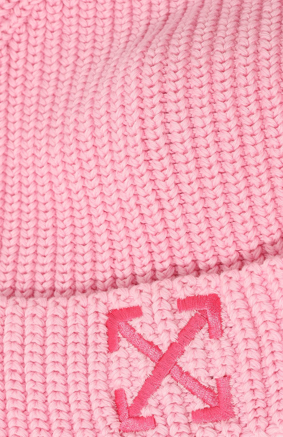 Хлопковая шапка OFF-WHITE розового цвета по цене 15500 руб., арт. OGLC001F22KNI0013032, фото 3 Хлопковая шапка OFF-WHITE, арт. OGLC001F22KNI0013032, фото 3