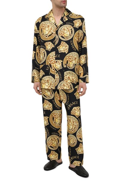 Шелковая сорочка VERSACE золотого цвета по цене 163000 руб., арт. AUU05060/1F00596, фото 2 Шелковая сорочка VERSACE, арт. AUU05060/1F00596, фото 2