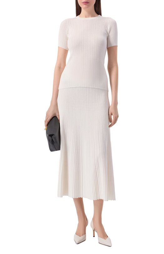 Юбка из хлопка и шелка Agnona KG11010E/7Q180PE Белый  KG11010E/7Q180PE Фото 2