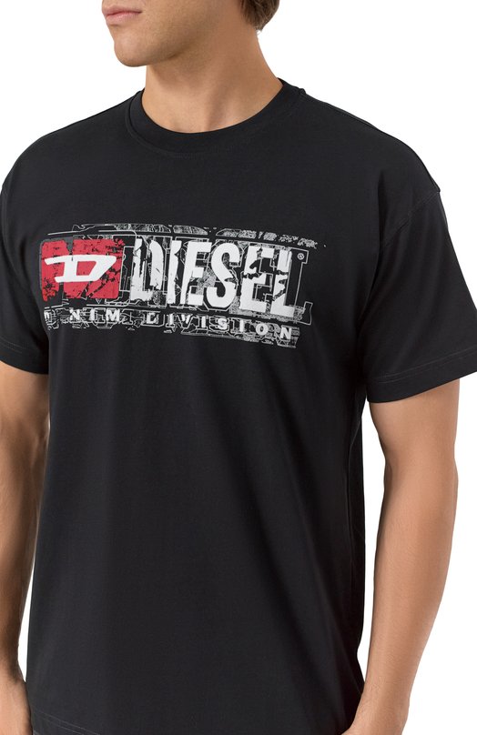 Хлопковая футболка Diesel A19436/0PLAT Чёрный  A19436/0PLAT Фото 5
