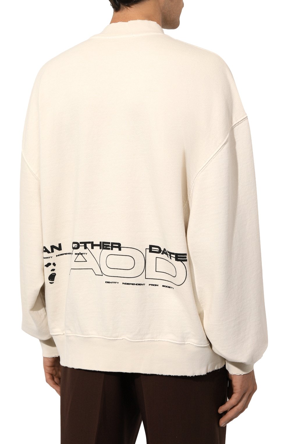Хлопковый свитшот AN OTHER DATE кремового цвета по цене 21050 руб., арт. F40DMASW061, фото 4 Хлопковый свитшот AN OTHER DATE, арт. F40DMASW061, фото 4