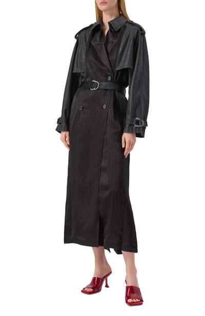 Тренч PINKO черного цвета по цене 54350 руб., арт. 104597/A2BV, фото 3 Тренч PINKO, арт. 104597/A2BV, фото 3