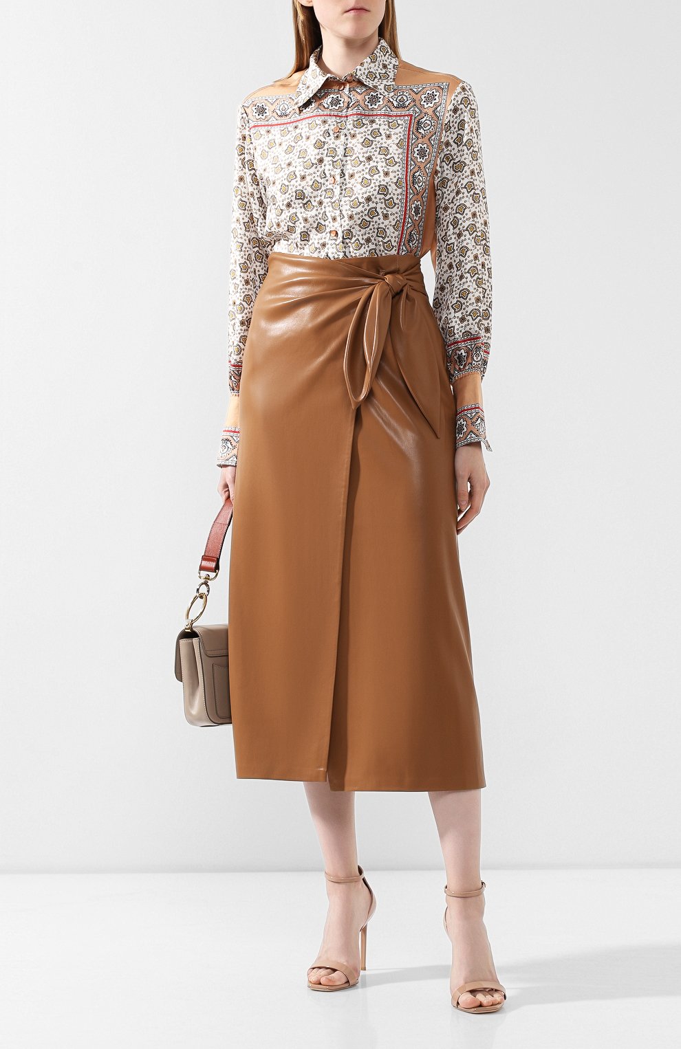 Юбка с запахом NANUSHKA, арт. AMAS_BR0WN_VEGAN LEATHER, фото 2