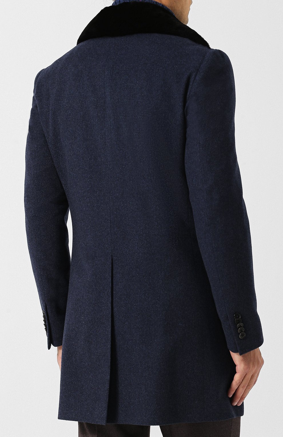 Однобортное кашемировое пальто с воротником из меха норки CORNELIANI, арт. 821403-8812638/00, фото 4