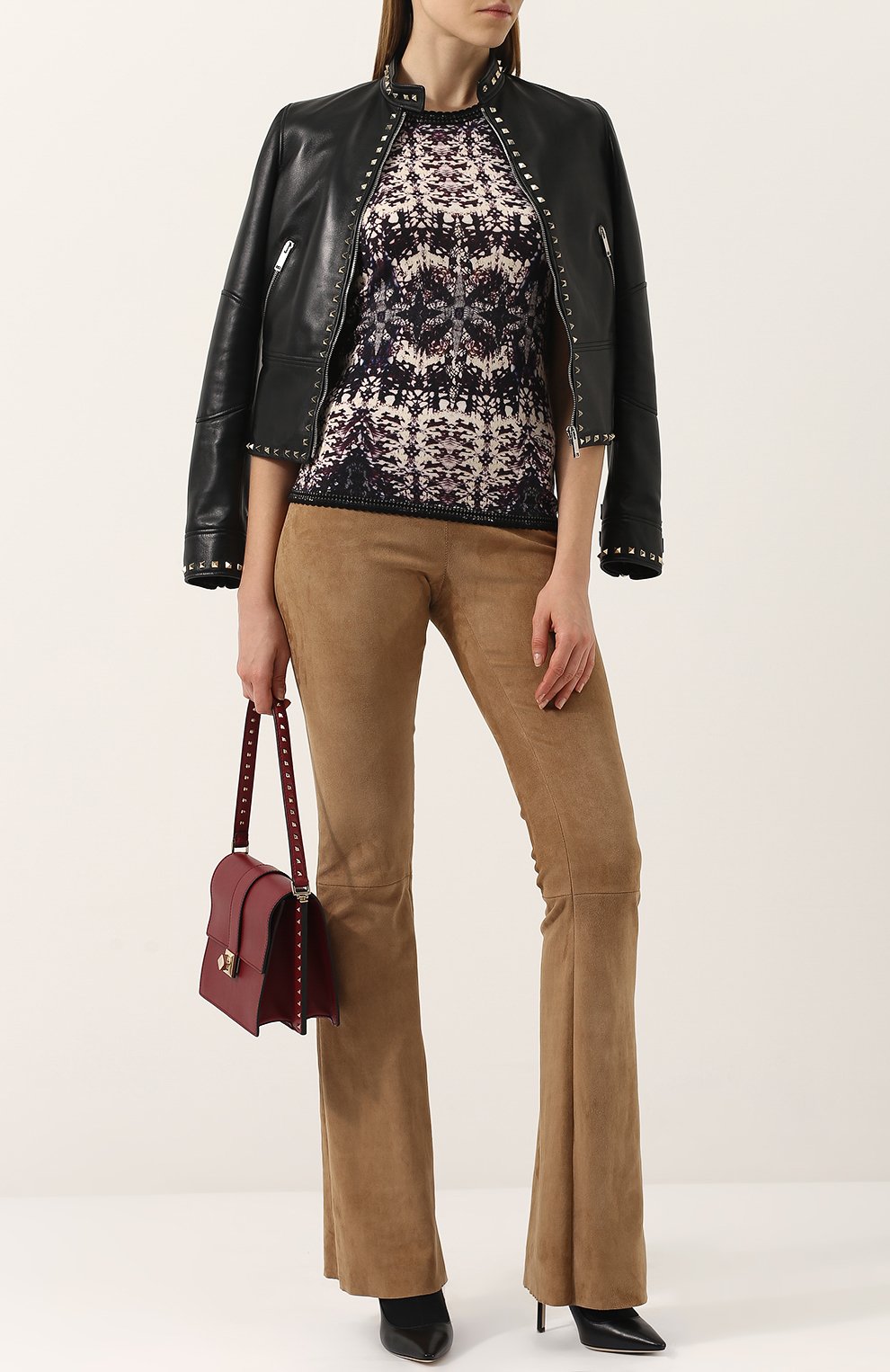 Топ из смеси шерсти и кашемира с шелком с принтом ROBERTO CAVALLI, арт. GQM124/MSG78, фото 2