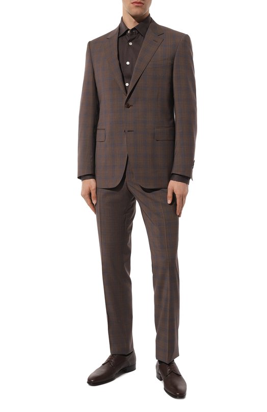 Хлопковая рубашка Kiton UCIH07147 Коричневый  UCIH07147 Фото 2