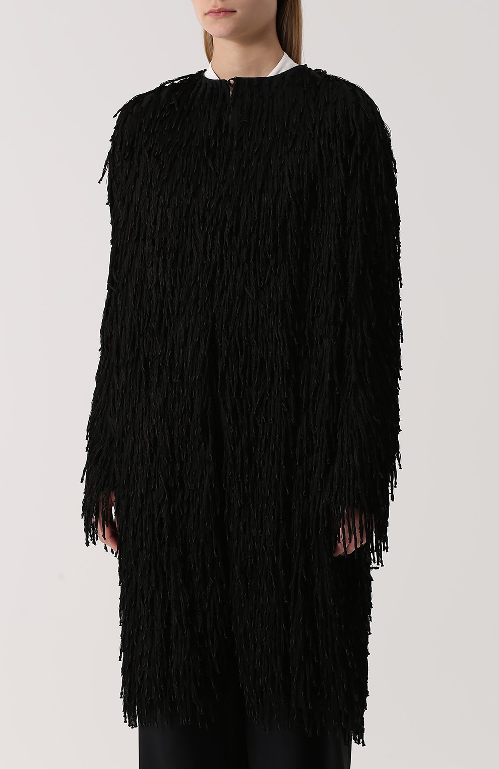 Пальто прямого кроя с круглым вырезом и бахромой TOM FORD, арт. CP1376/SDE123, фото 3