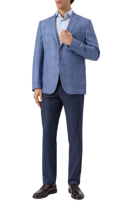 Хлопковая сорочка Zegna 9MS0BA/904108A9 Голубой  9MS0BA/904108A9 Фото 2